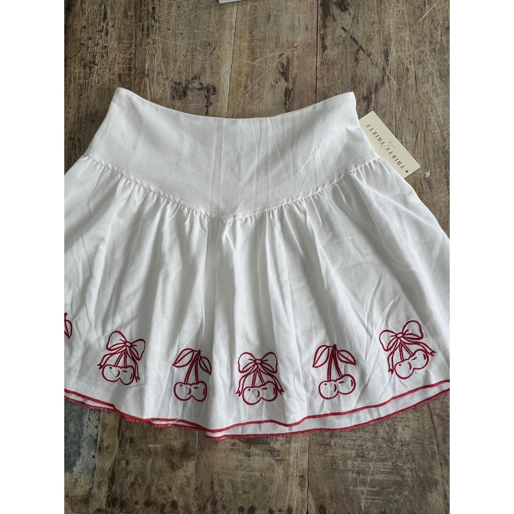 NWT Thirty/Thirty Embroidered Cherry Mini‎ Skirt